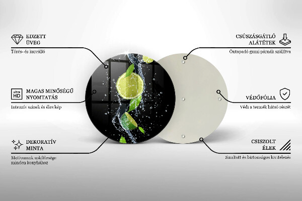 Glass worktop saver Juicy lime in water