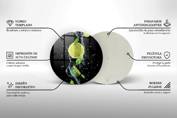 Glass worktop saver Juicy lime in water