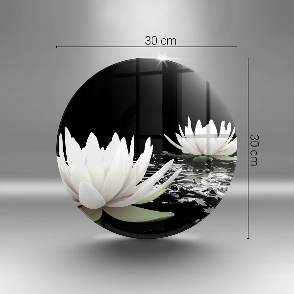 Glass worktop saver White lilies on the water