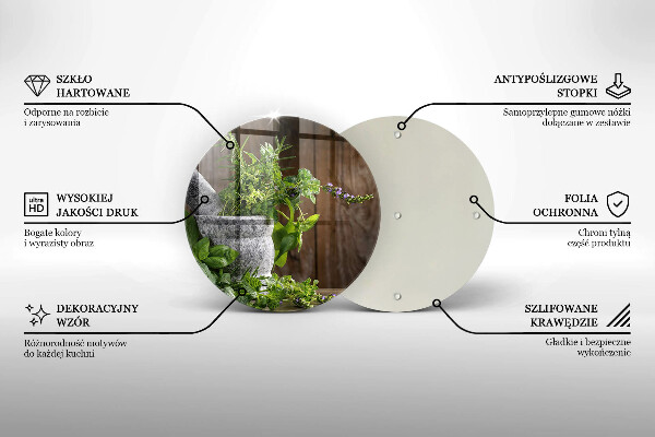 Glass worktop saver Herbs plants and wood