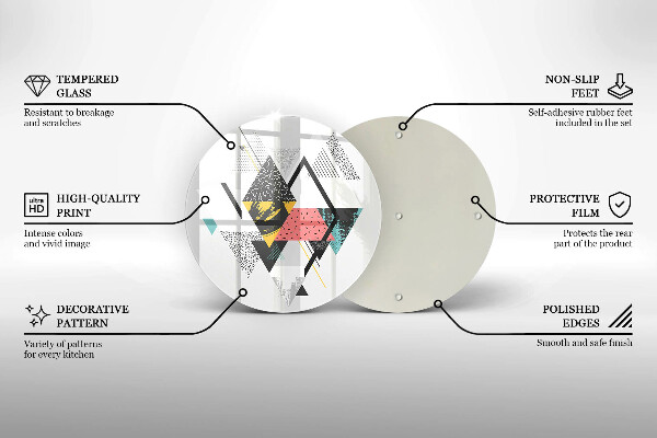 Chopping board glass Abstraction of the triangle