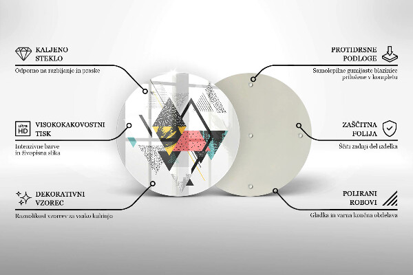 Chopping board glass Abstraction of the triangle