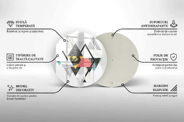 Chopping board glass Abstraction of the triangle