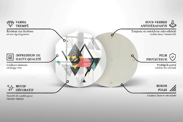 Chopping board glass Abstraction of the triangle