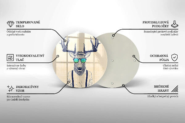 Glass worktop protector Illustration Man Jeleń