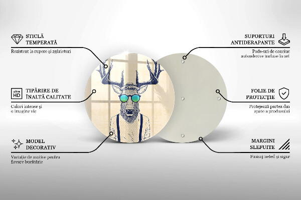 Glass worktop protector Illustration Man Jeleń