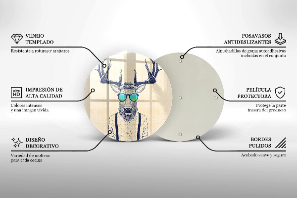 Glass worktop protector Illustration Man Jeleń