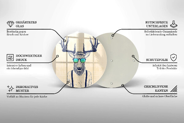 Glass worktop protector Illustration Man Jeleń