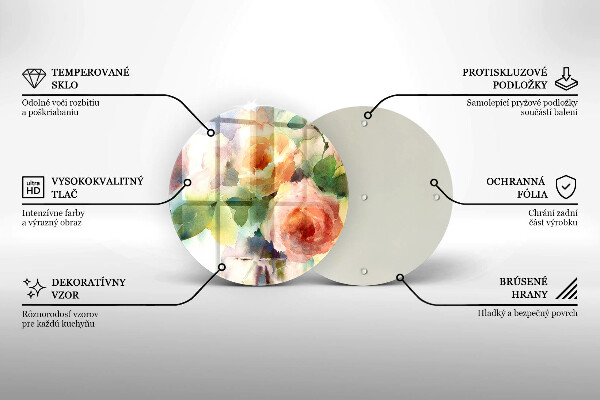 Glass worktop protector Painted flowers