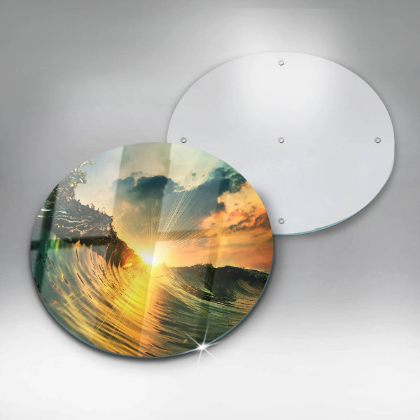 Glass worktop protector Wave and sunset