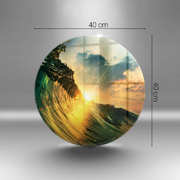 Glass worktop protector Wave and sunset