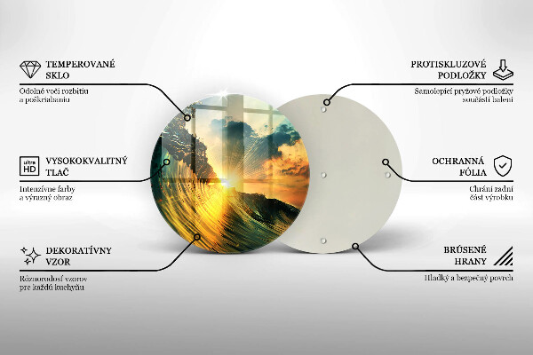 Glass worktop protector Wave and sunset