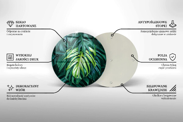 Glass worktop protector Monstera wild leaves