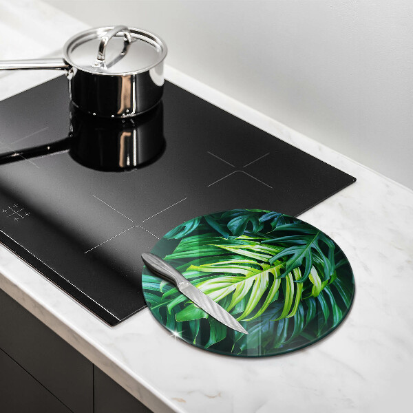 Glass worktop protector Monstera wild leaves