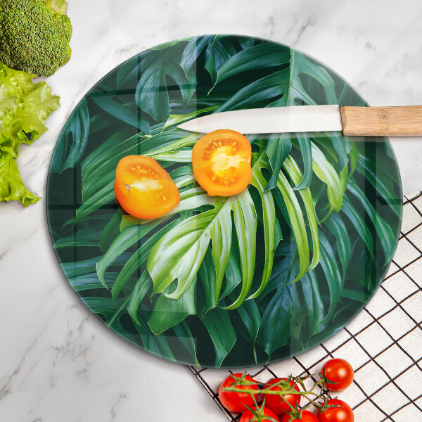 Glass worktop protector Monstera wild leaves