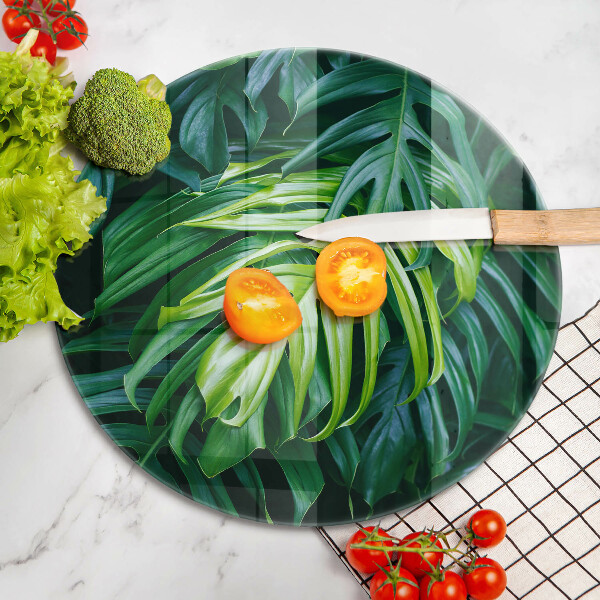 Glass worktop protector Monstera wild leaves