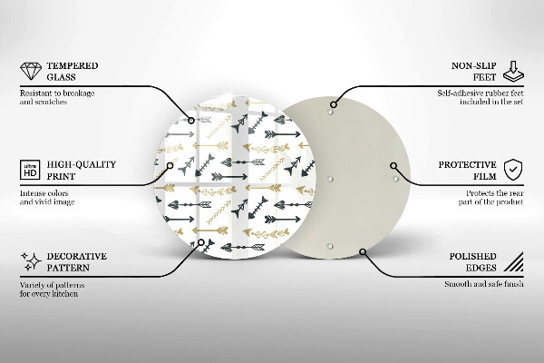 Glass worktop protector Boho arrow pattern