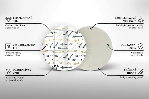 Glass worktop protector Boho arrow pattern