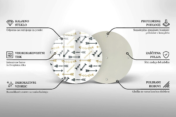 Glass worktop protector Boho arrow pattern