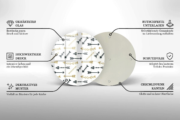 Glass worktop protector Boho arrow pattern