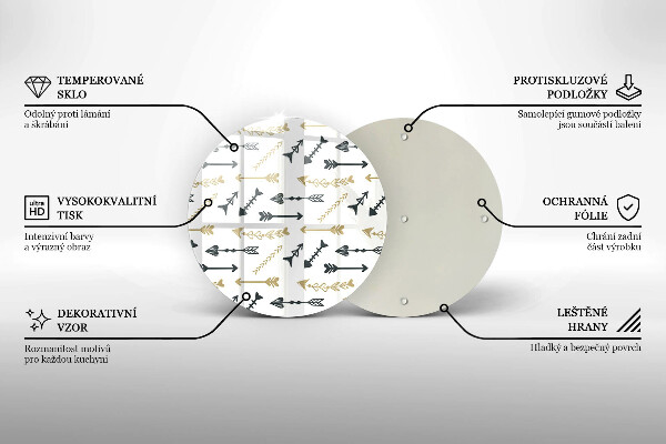 Glass worktop protector Boho arrow pattern