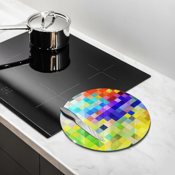 Glass worktop protector Colorful squares pixels