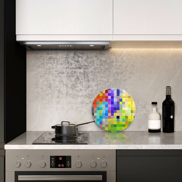 Glass worktop protector Colorful squares pixels