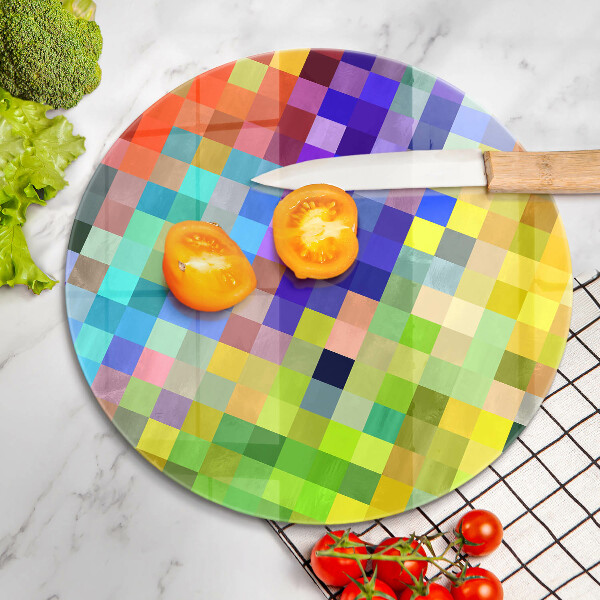 Glass worktop protector Colorful squares pixels