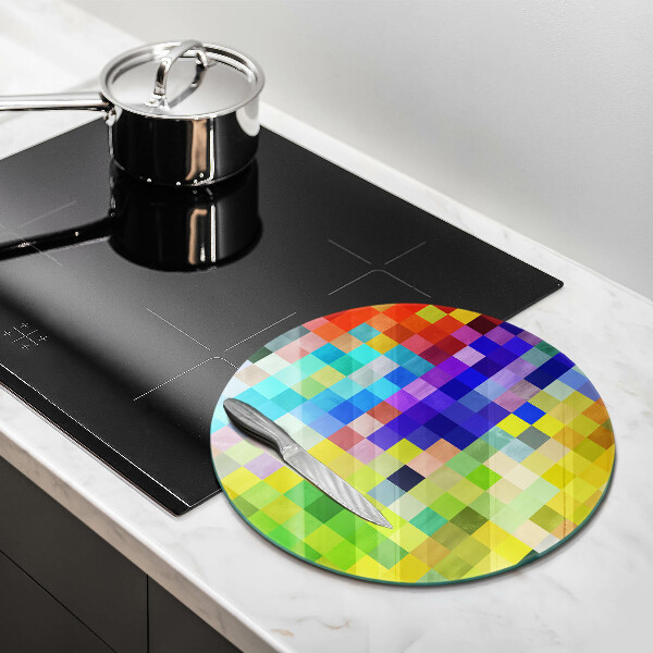 Glass worktop protector Colorful squares pixels