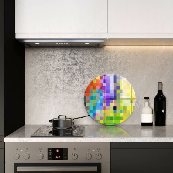 Glass worktop protector Colorful squares pixels