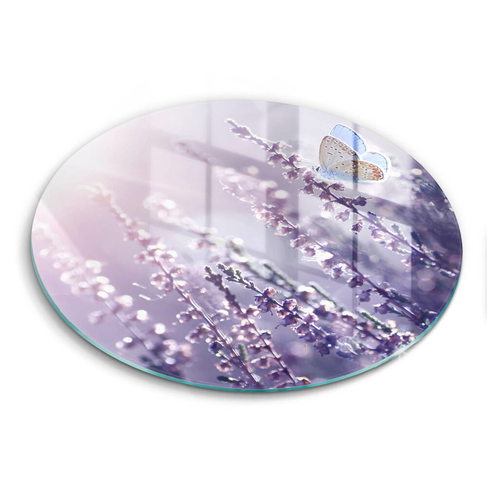 Glass worktop protector Field flowers and butterfly