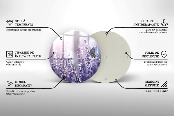 Glass worktop protector Field flowers and butterfly