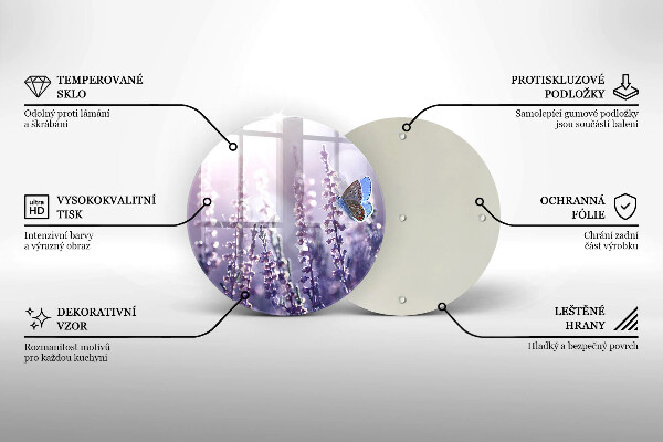 Glass worktop protector Field flowers and butterfly