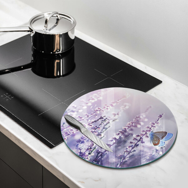 Glass worktop protector Field flowers and butterfly