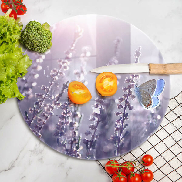 Glass worktop protector Field flowers and butterfly