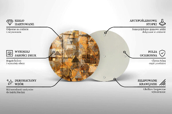 Glass worktop protector Geometric figure pattern