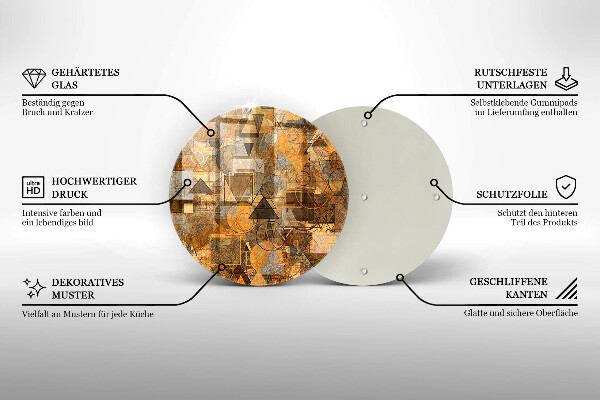 Glass worktop protector Geometric figure pattern