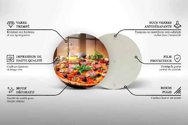 Glass worktop protector Italian pizza