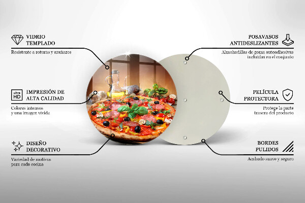 Glass worktop protector Italian pizza