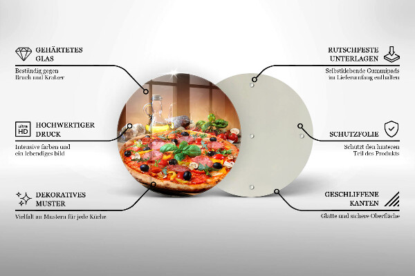 Glass worktop protector Italian pizza