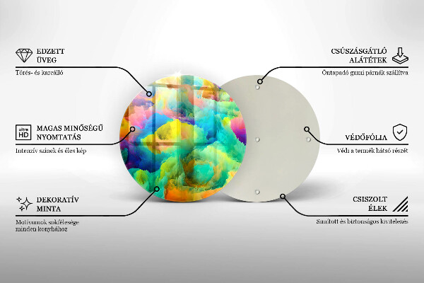 Chopping board glass Colorful abstraction