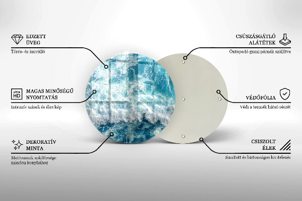 Chopping board glass Water sea waves