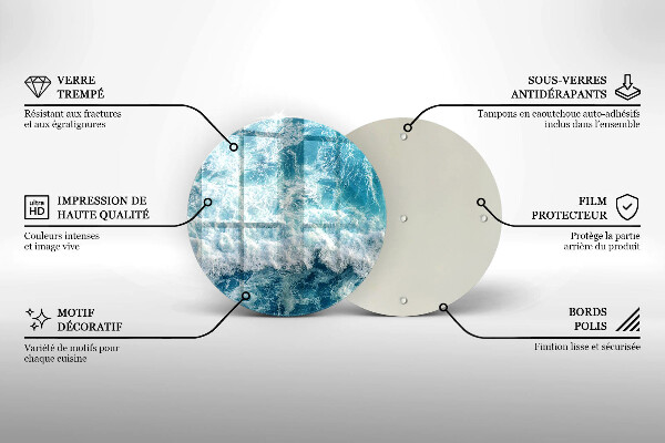 Chopping board glass Water sea waves