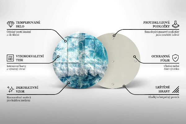 Chopping board glass Water sea waves