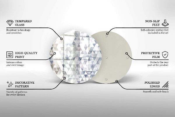 Chopping board glass Triangle pattern