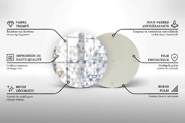 Chopping board glass Triangle pattern
