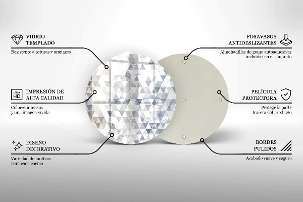Chopping board glass Triangle pattern
