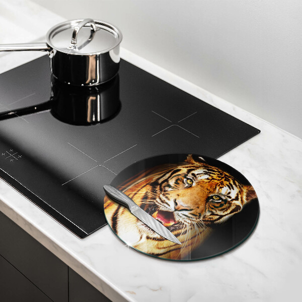 Chopping board glass Wild animal tiger