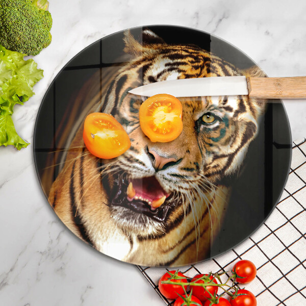 Chopping board glass Wild animal tiger
