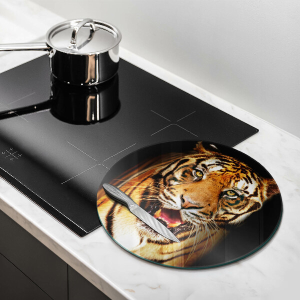Chopping board glass Wild animal tiger